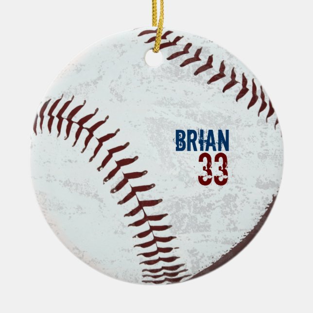 vintage styled baseball ball ornament (Front)
