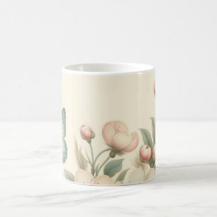 Vintage styled floral/spring butterfly coffee mug