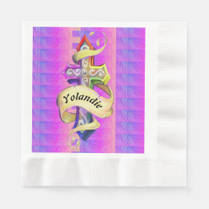 Vintage styled tattoo cross (edit name ) napkin