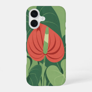 Vintage Stylized Anthurium iPhone 16 Case