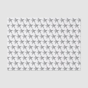 Vintage Stylized Black Starfish Drawing Tissue Paper