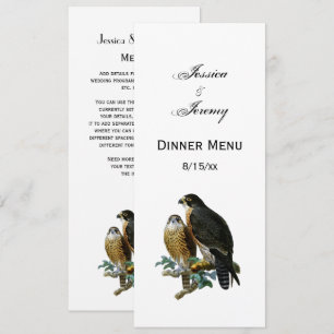 Vintage Stylized Falcons on Branch Invitation