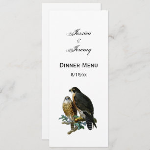 Vintage Stylized Falcons on Branch Invitation