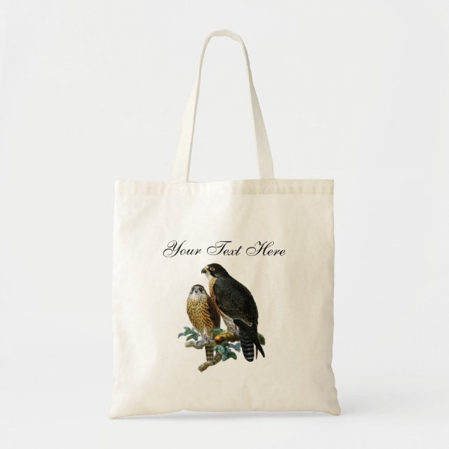 Vintage Stylized Falcons on Branch Tote Bag (Front)