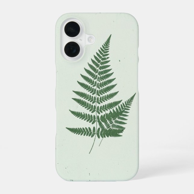 Vintage Stylized Ferns iPhone 16 Case (Back)