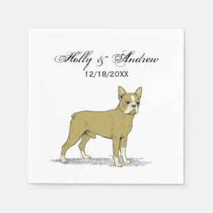 Vintage Stylized French Bulldog C Napkin