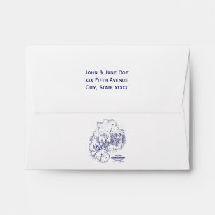 Vintage Stylized Mount Desert Island MN Map Blue Envelope