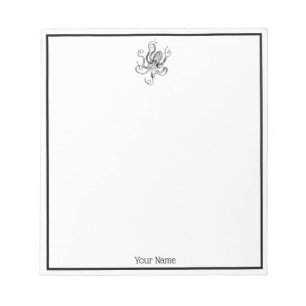 Vintage Stylized Octopus Drawing #1 Notepad