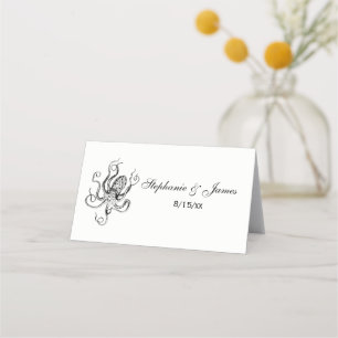 Vintage Stylized Octopus Drawing #1 Place Card