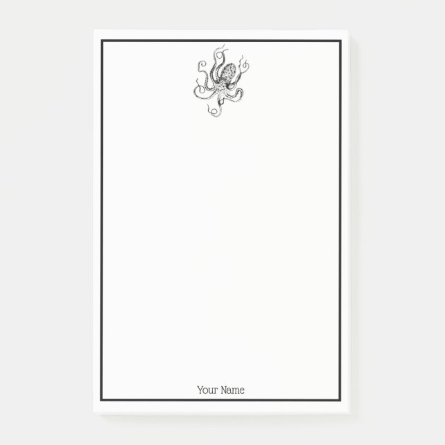 Vintage Stylized Octopus Drawing #1 Post-it Notes (Front)