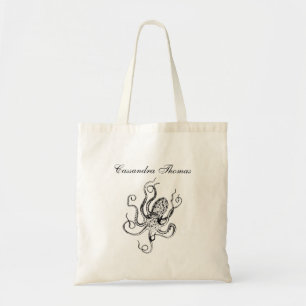 Vintage Stylized Octopus Drawing #1 Tote Bag