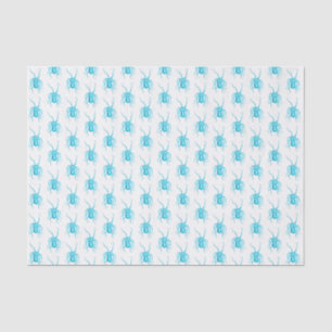 Vintage Stylized Octopus Spread Arms #2 Aqua Tissue Paper