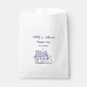 Vintage Stylized Polo Match Drawing #1 Blue Favour Bag