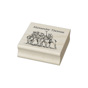 Vintage Stylized Polo Match Drawing #1 Rubber Stamp