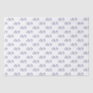Vintage Stylized Polo Match Drawing #2 Blue Tissue Paper