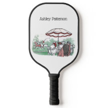 Vintage Stylized Polo Match Ladies Lunch Drawing