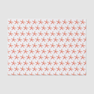Vintage Stylized Red Starfish Drawing #2 Tissue Paper