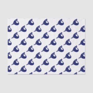 Vintage Stylized Seal Sea Lion Silhouette Blue Tissue Paper