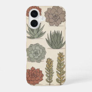 Vintage Stylized Succulents iPhone 16 Case