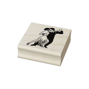 Vintage Stylized Tango Dancers Rubber Stamp