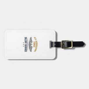 Vintage Submarine Force Silent Service Vector Desi Luggage Tag