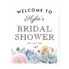 Vintage Succulent Floral Bridal Shower Welcome