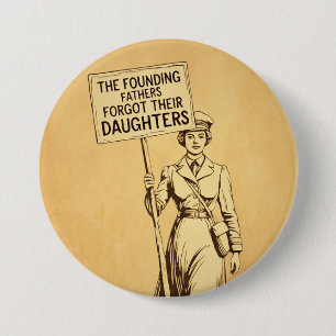 Vintage Suffragette Feminist Protest Art 3 Inch Round Button