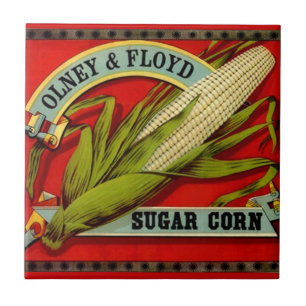 Vintage Sugar Corn Olney & Ford Produce Label Tile