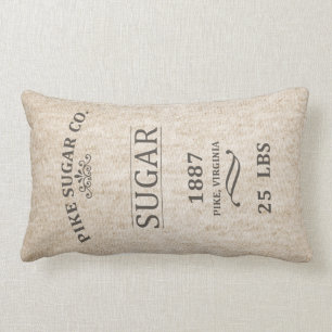 Vintage Sugar Sack Lumbar Pillow