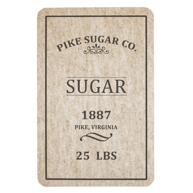 Vintage Sugar Sack Magnet (Vertical)
