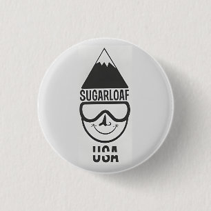 Vintage Sugarloaf maine Ski Resort new england 1 Inch Round Button