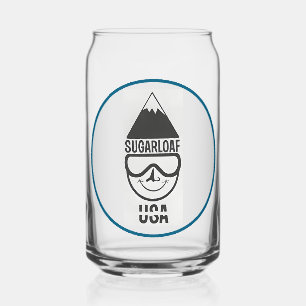 Vintage Sugarloaf maine Ski Resort new england Can Glass
