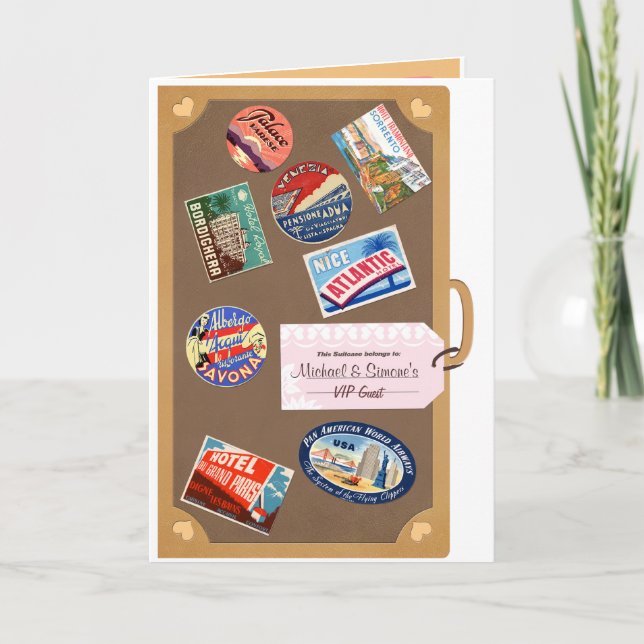 Vintage Suitcase Invitation (Front)