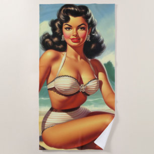 Vintage Summer Beach Pin Up Towel