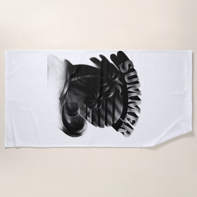 Vintage Summer Beach Vibes Beach Towel (Front)