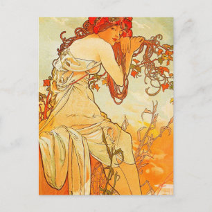 Vintage Summer by Alphonse Mucha Postcard