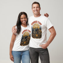 Vintage summer Camp Skeleton Campfire Design
