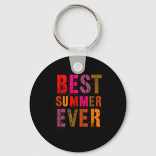 Vintage summer camp staff camping host family trip keychain