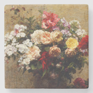 Vintage Summer Flowers by Henri Fantin-Latour Stone Coaster