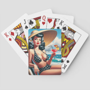 Vintage Summer Pin Up Playing Cards