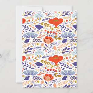 Vintage Summer Poppy Wildflowers Holiday Card