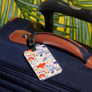 Vintage Summer Poppy Wildflowers  Luggage Tag