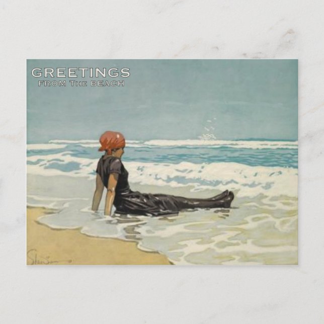 Vintage Summer Postcard From The Beach [Text 2] (Front)