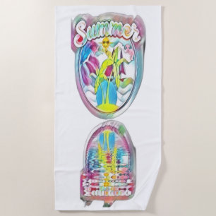 Vintage Summer Reflection Beach Towel