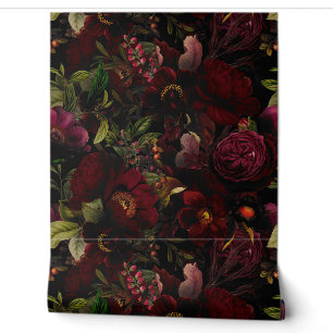 Vintage Summer Romanticism Maximalism Moody Floral Wallpaper