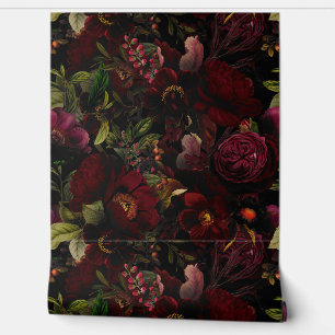 Vintage Summer RomanticismMaximalism Moody Floral Wallpaper
