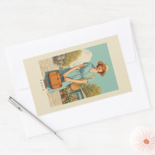 Vintage Summer Stroll in Paris Sticker