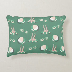 vintage Summer topic icons seamless repeat pattern Accent Pillow