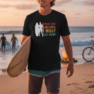 Vintage summer Vibes Waves are calling go surf T-Shirt