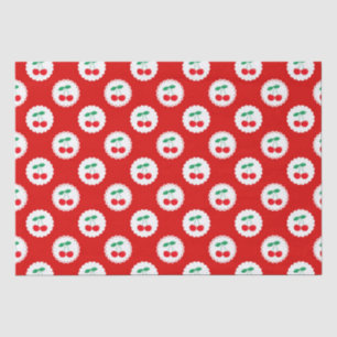 Vintage Summer White & Red Cherries Tissue Paper